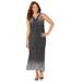 Plus Size Women's Terrace Ridge Maxi Dress by Catherines in Black And White Dot Border (Size 5X)