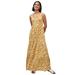 Plus Size Women's Tiered Maxi Dress by ellos in Honey Mustard White Print (Size 14/16)