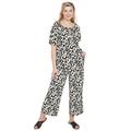 Plus Size Women's Cropped Soft Pants by ellos in Black Ivory Print (Size 26)