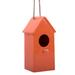 Ebern Designs Ameema 10 in x 5 in x 5 in Birdhouse Wood/Ceramic in Orange | 10 H x 5.25 W x 5 D in | Wayfair C716873348E34B4A9F12558506BE0A37