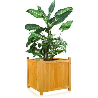 Pflanzkasten Blumentrog Blumentopf Garten Blumenkübel Holz Übertopf eckig Image