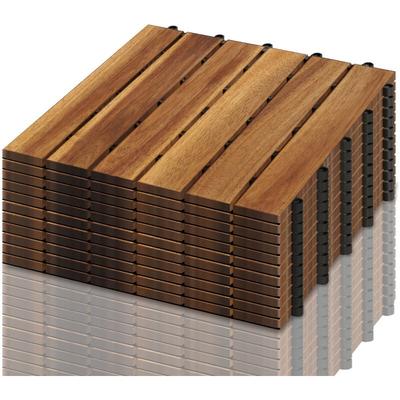 11x Holzfliesen 30x30cm Akazienholz Balkonfliesen. Perfekt fliese für Deck Garten Balkon Terrasse(6