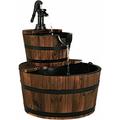Fontana da Giardino 2 Piani con Pompa d'Acqua, Perfetto per Interno ed Esterno, Legno di Abete,