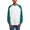 Urban Classics Herren Organic Oversized Raglan Longsleeve T-Shirt, white/green, 4XL