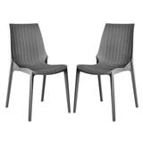 LeisureMod Kent Modern Stackable Outdoor Dining Chair Set Of 2