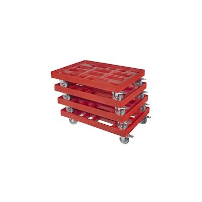 4 Stück Gigant Transportroller für Kisten 80 x 60 cm - 400 kg Traglast mit 2 Bremsen Image