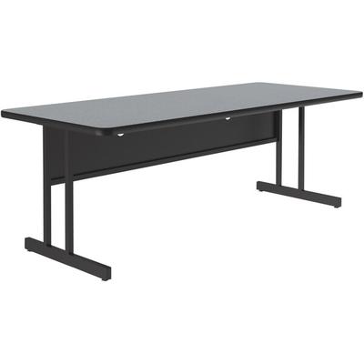 Correll 30" x 72" Rectangular Gray Granite Finish Keyboard Height Thermal-Fused Laminate Top Computer and Training Desk
