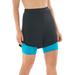 Plus Size Women's Colorblock Swim Boardshort by Swim 365 in Black Blue Sea (Size 24)