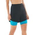 Plus Size Women's Colorblock Swim Boardshort by Swim 365 in Black Blue Sea (Size 18)