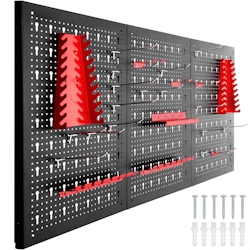 TecTake GmbH Werkzeuglochwand Jonah mit Haken und Halterungen - 3-teilig Image