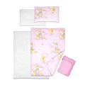5 Piece Baby Bedding Duvet Pillow with Covers & Jersey Sheet fits 140x70cm Cot Bed (Ladders Pink)