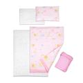 5 Piece Baby Bedding Duvet Pillow with Covers & Jersey Sheet fits 140x70cm Cot Bed (Zoo Pink)