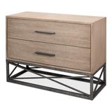 Sarreid Ltd Vineyards Iron 2 - Drawer Accent Chest Wood/Metal in Brown/Gray/Green | 32 H x 44 W x 18 D in | Wayfair 53347