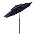 Arlmont & Co. Capote 9 Ft Double Top Outdoor Patio & Table Umbrella w/ Solar LED Lights & Tilt in Blue/Navy | 95 H x 107 W x 107 D in | Wayfair