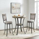 Trent Austin Design® Luker Archstone 2 - Person Counter Height Dining Set Wood/Upholstered/Metal in Brown/Gray | 40 H in | Wayfair