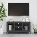 Latitude Run® TV Stand TV Console Sideboard TV Unit Home Media Unit Steel & Glass Metal in Gray | Wayfair 9C0C5A36FF8A429D9DA6F5D08567192A