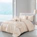 Wellco Bedding Comforter Set Bed In A Bag - 7 Piece Luxury Bedding Sets - Oversized Bedroom Comforters, Beige