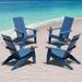 WINSOON All-Weather HIPS Outdoor Adirondack Chairs with Cup Holder (Set of 4)