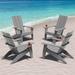 WINSOON All-Weather HIPS Outdoor Adirondack Chairs with Cup Holder (Set of 4)