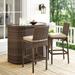 Bradenton Outdoor Brown Wicker 3-Piece Bar Set with Sand Cushions - 51 "W x 54.13 "D x 42 "H