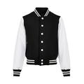 Build Your Brand Unisex Kinder Organic Kids Sweat College Jacket Jacke, black/white, 146-152