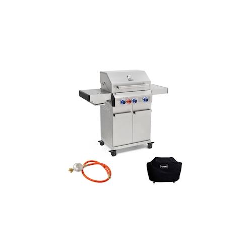 TAINO PLATINUM 3+1 Gasgrill Set Abdeckhaube Gasregler Keramik Sear-Burner