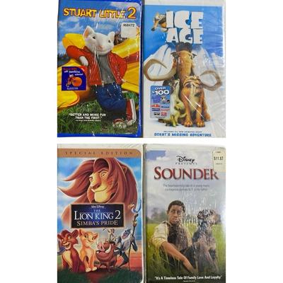 Disney Other | Lot Of 4 New Children's Vhs Movies Stuart Little 2 Ice Age Lion King 2 Sounder | Color: Red/Tan | Size: Set Of 4