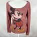 Disney Tops | Disney Parks Marled Boatneck Mickey Mouse Sweatshirt Size Small | Color: Red | Size: S