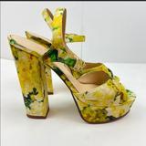 Kate Spade Shoes | Kate Spade Italian Sandal Platform Heel | Color: Green/Yellow | Size: 8