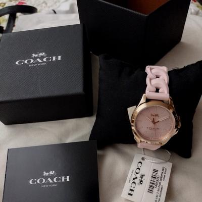 Coach Accessories | Coach Watch Pink Brand Nib Water Resistant To 99ft | Color: Pink | Size: Os