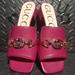 Gucci Shoes | Gucci Zumi Fuchsia Leather Slide Sandal 602415c9d005426 Size Us 3.5/Eu 35 | Color: Gold/Purple | Size: 3.5g