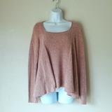 Free People Tops | Free People Boucle Super Soft Sweater Square Neck Women's Size S | Color: Pink | Size: S