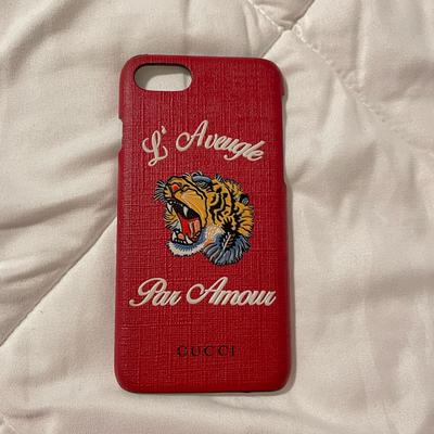 Gucci Accessories | Gucci Gg Supreme Monogram L'aveugle Par Amour Print Iphone 7 Case Black | Color: Black | Size: Os