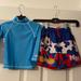 Disney Swim | Mickey Mouse Swim Trunks & Uv Skinz Swim Shirt. Boys, Size 2t. Very Good Used! | Color: Blue/Red | Size: 2tb