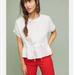 Anthropologie Tops | Anthropologie Cloth & Stone Medium White Linen Short Sleeve Blouse | Color: White | Size: M