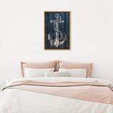 Breakwater Bay Nautical & Coastal Blue Rustic Anchor Nautical Watercrafts - Graphic Art Print in Black | 45 H x 30 W in | Wayfair