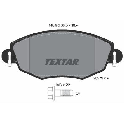 TEXTAR Bremsbelagsatz, Scheibenbremse vorne rechts links für FORD JAGUAR CS217129 C2S12638 1783849 2327904