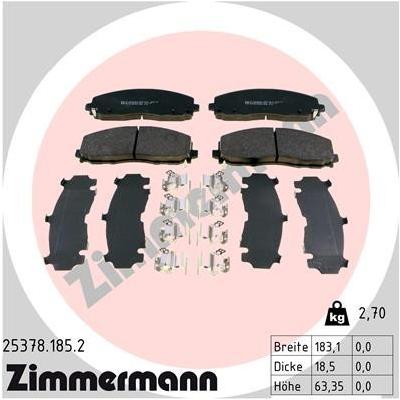 ZIMMERMANN Bremsbelagsatz, Scheibenbremse vorne rechts links Foto entspricht Lieferumfang für FIAT LANCIA CHRYSLER VAG 6