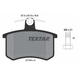 TEXTAR Bremsbelagsatz, Scheibenbremse hinten rechts links für SKODA ALFA ROMEO VW SEAT FIAT AUDI LANCIA 9945629 60743565 9939503 2114401