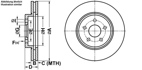 ATE Bremsensatz-Vorderachse IJF14171Q2 Bremsensatz, Scheibenbremse vorne rechts links belüftet 300mm für JAGUAR FORD 1321488 1783849 C2S42667 Image