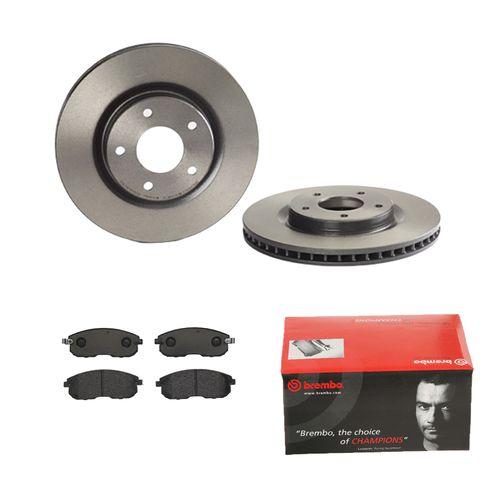 BREMBO Bremsensatz-Vorderachse COATED DISC LINE / STANDARD Bremsensatz, Scheibenbremse vorne rechts links innenbelüftet 296mm für RENAULT INFINITI NIS