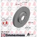 ZIMMERMANN Bremsscheibe COAT Z 285.3518.20 InnenbelüftetVorne Rechts Links für KIA Sportage 1.6 GDI 1.7 CRDi HYUNDAI Ix35 2.0 I40 AWD Tucson Allrad