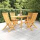 vidaXL 5 Piece Garden Dining Set Solid Teak Wood