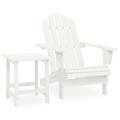 vidaXL Garden Adirondack Chair with Table Solid Fir Wood White