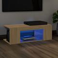 vidaXL TV Cabinet with LED Lights Sonoma Oak 90x39x30 cm