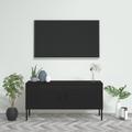 vidaXL TV Cabinet Black 105x35x50 cm Steel