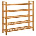 vidaXL Shoe Rack with 5 Shelves 100x27x100 cm Solid Oak Wood