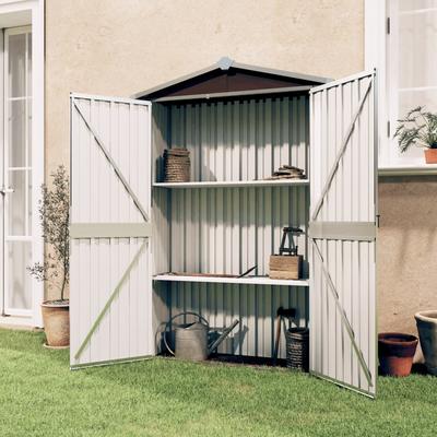 vidaXL Garden Shed Brown 116x45x175 cm Galvanised Steel