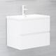 vidaXL Sink Cabinet High Gloss White 60x38.5x45 cm Engineered Wood