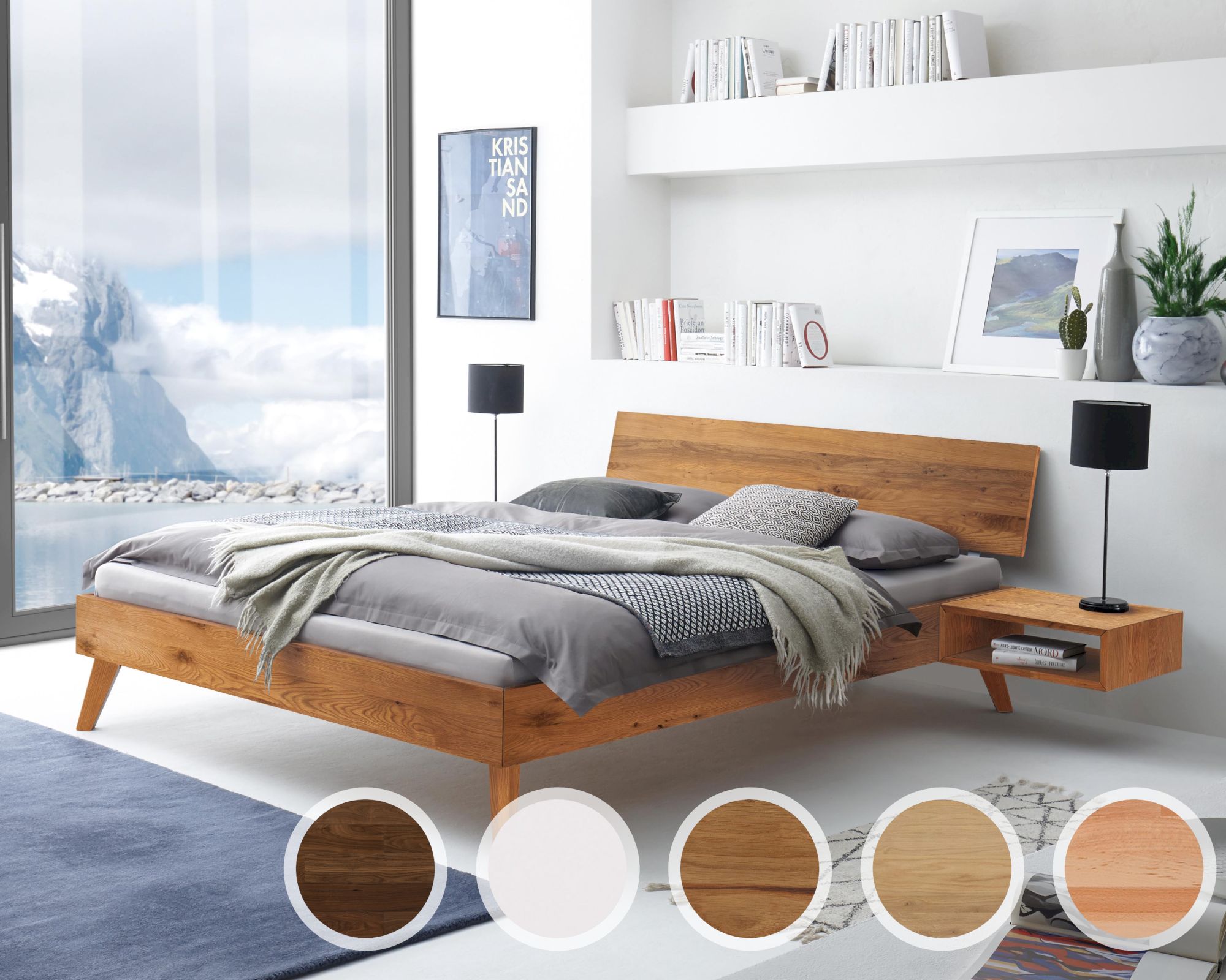 Hasena Pronto »Ancona« Massivholzbett 120x200 cm / Nussbaum, geölt / 25 cm